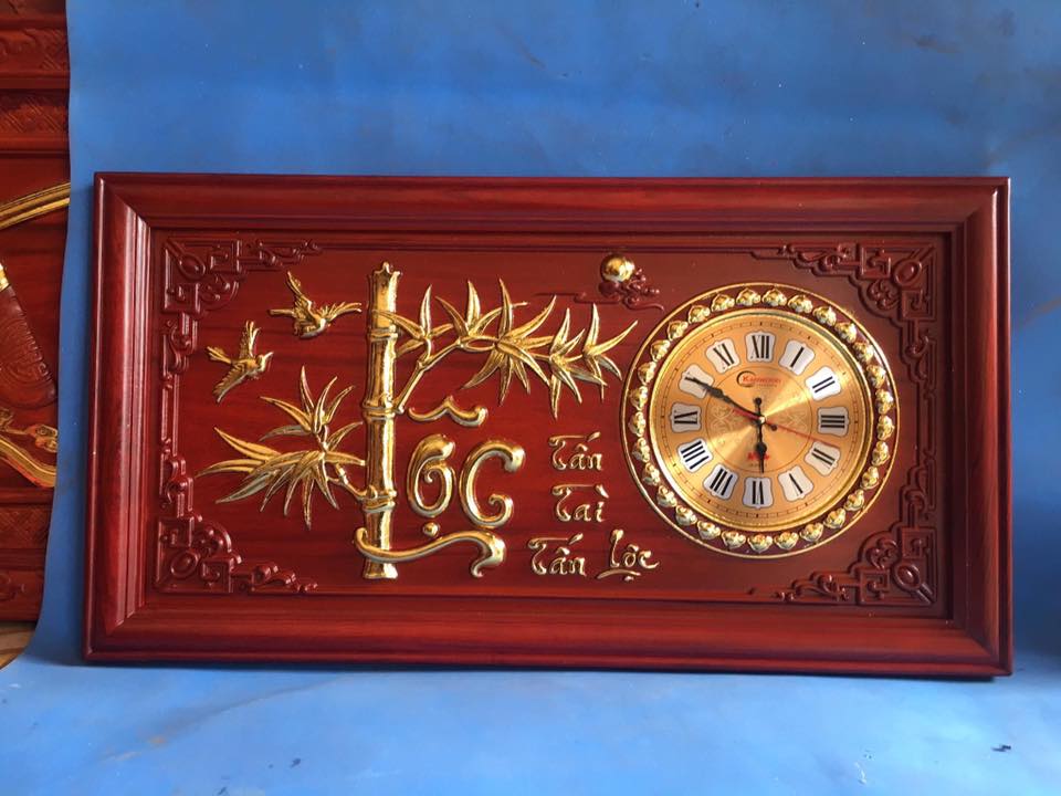 Đồng hồ phù điêu 3D hình bông hoa treo tường phòng khách Decor Hà Nội